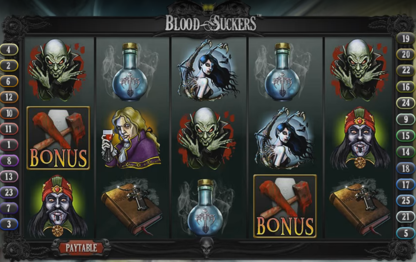 Скриншот линий игрового автомата Blood Suckers от NetEnt