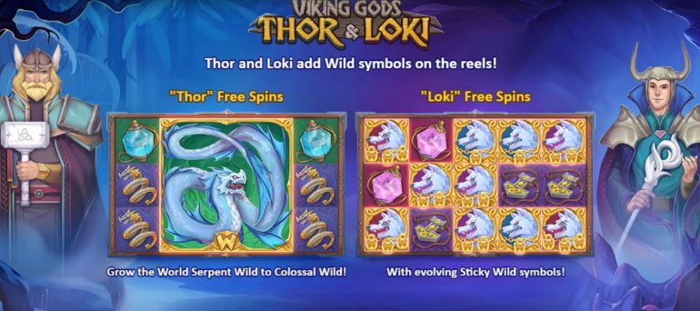 Скриншот бонуснйо игры на слоте Viking Gods: Thor and Loki от Playson