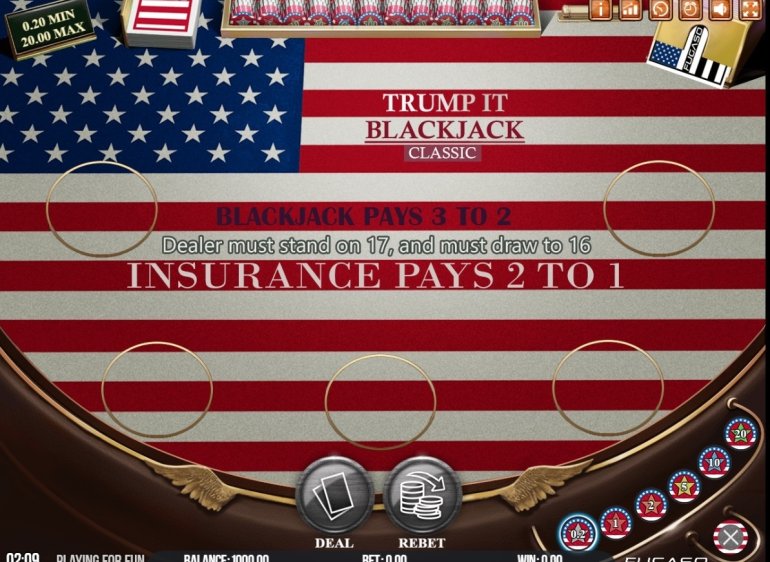 Старт игры Trump It Blackjack от FuGaSo