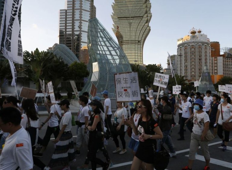 Macau Casino Workers Protest Against Tobacco Law 