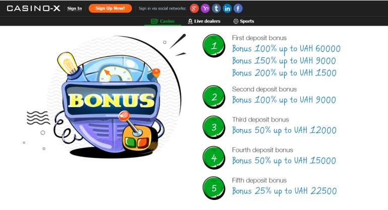 в 150% бонус на первый депозит от $50 до $250 в Casino X 150% бонус на первый депозит от $50 до $250 в Casino X