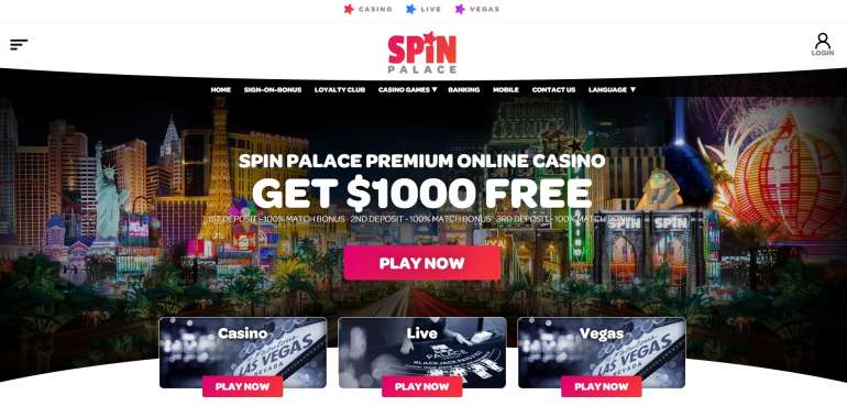 в Приветственный пакет до 1000 EUR в Spin Palace в