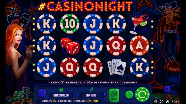 Дизайн слота в Ночь Казино Тема в Casinonight