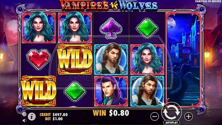 Видеослот "Вампиры против волков" в Вампиры против волков Игровой автомат Vampires vs Wolves в Vampires vs Wolves