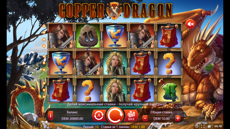 Дизайн слота в Дракон Коппер Тема в Copper Dragon