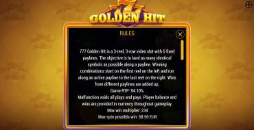 777 Golden Hit: Правила
