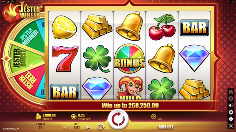 Дизайн слота в Колесо Джестера Тема в Jester Wheel