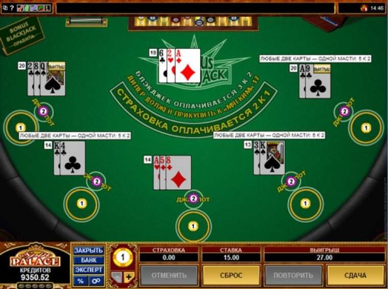 Видео покер Bonus Blackjack демо-игра