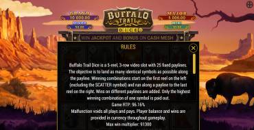 Buffalo Trail Dice: Правила