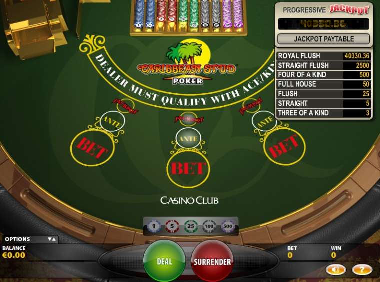 Видео покер Caribbean Stud Poker 1 демо-игра