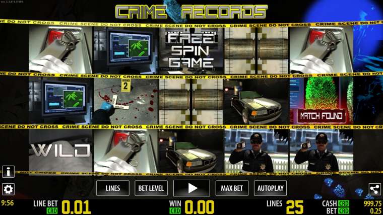Видео покер Crime Records демо-игра