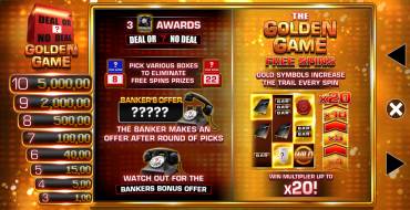 Deal or No Deal: Golden Game: Фриспины и/или респины