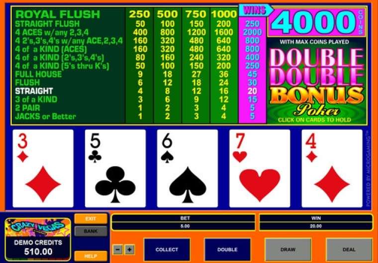 Видео покер Double Double Bonus Poker демо-игра