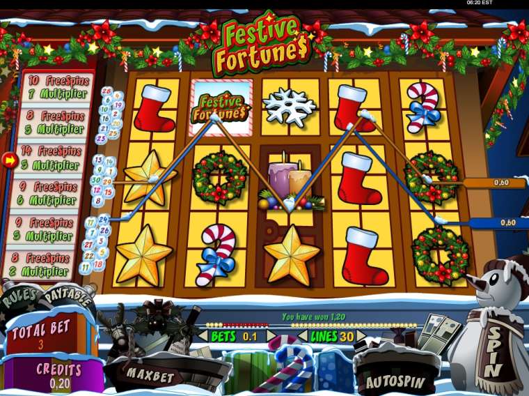 Видео покер Festive Fortunes демо-игра