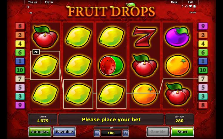 Видео покер Fruit Drops демо-игра