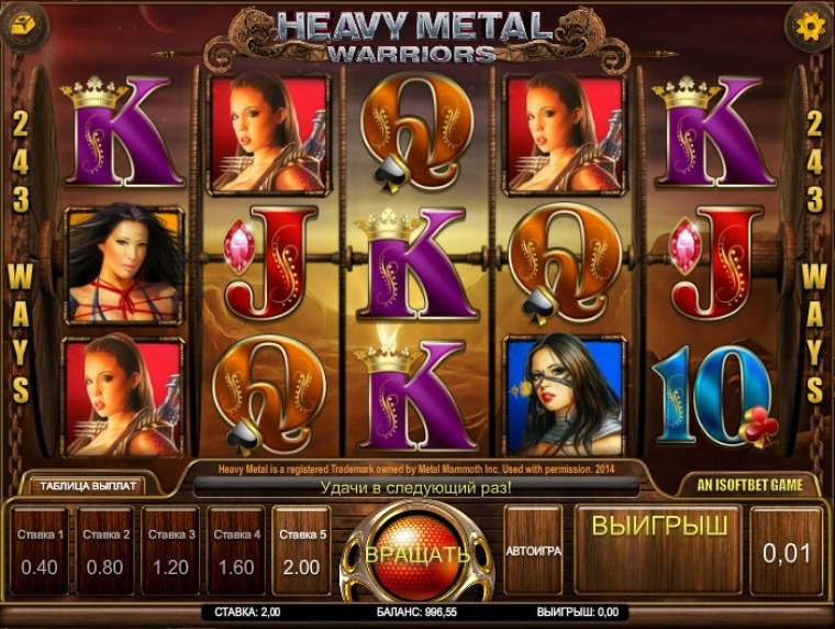 Видео покер Heavy Metal: Warriors демо-игра