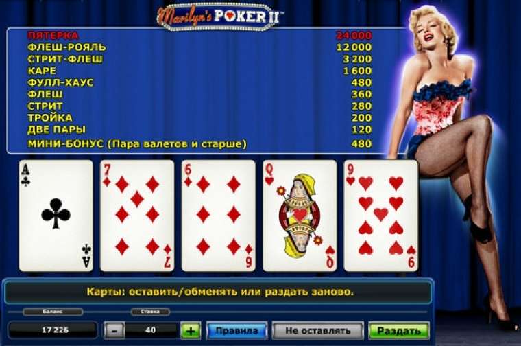 Видео покер Marilyn’s Poker II демо-игра