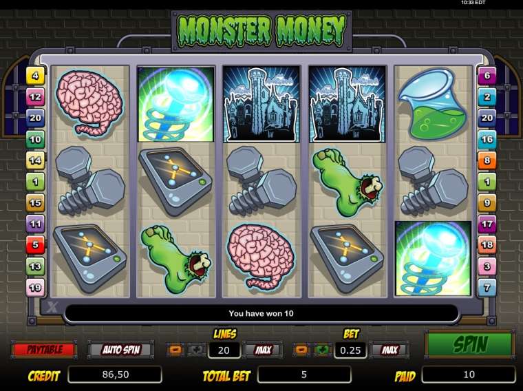 Видео покер Monster Money демо-игра