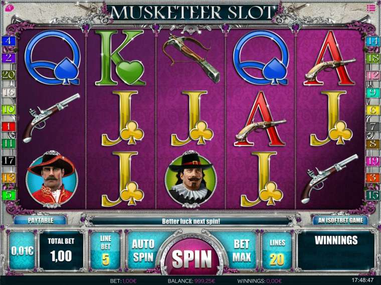 Видео покер Musketeer Slot демо-игра