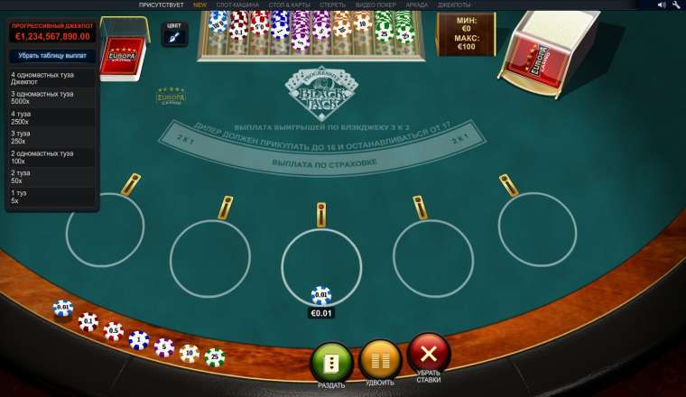 Видео покер Progressive Blackjack Multi-hand демо-игра