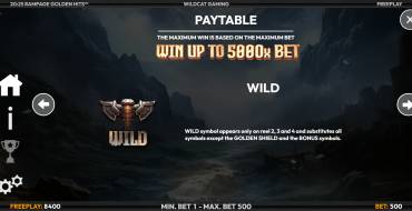 Rampage Golden Hits: Таблица выплат