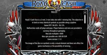 Road 2 Cash Dice: Правила