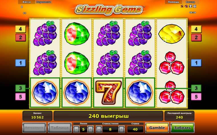 Видео покер Sizzling Gems демо-игра