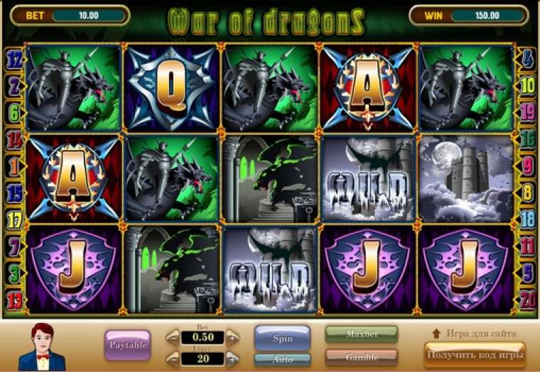 Видео покер War of Dragons  демо-игра