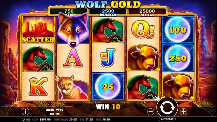 Онлайн слот Wolf Gold играть