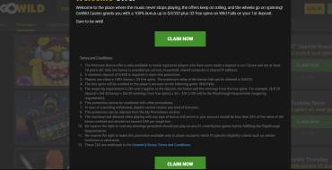 33 Free Spins on First Deposit at GoWild Casino: bonus terms gowild