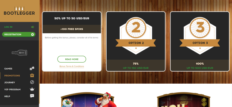 в 100 фриспинов на первый депозит от Bootlegger Casino free spins bootlegger в