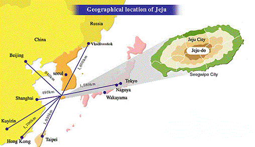 Geographical location of Jeju