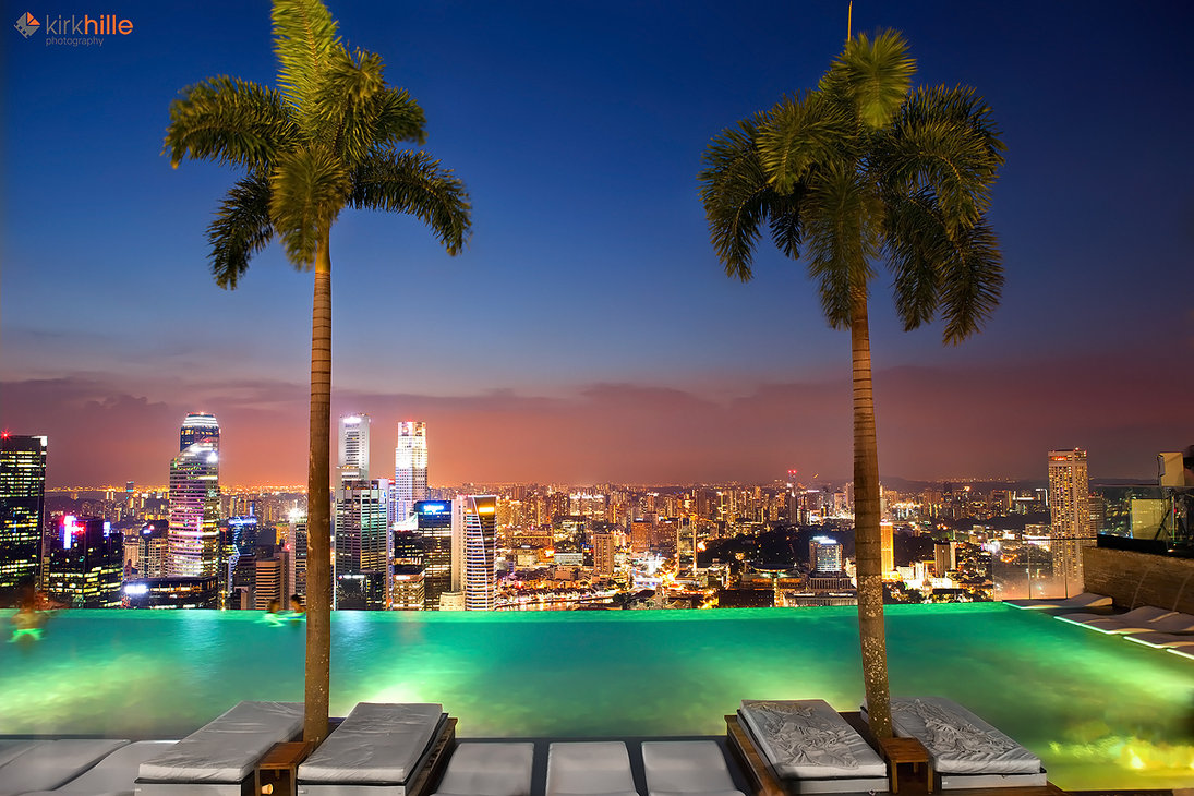 сингапур - бассейн на крыше казино