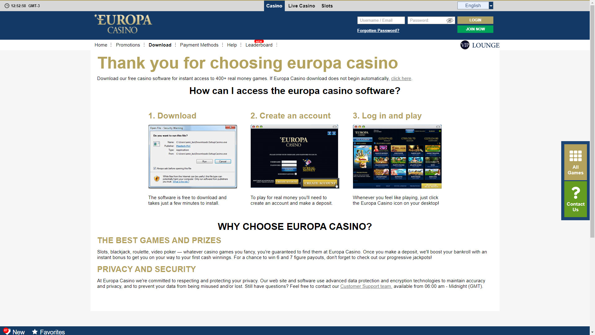 скачать Europa Casino