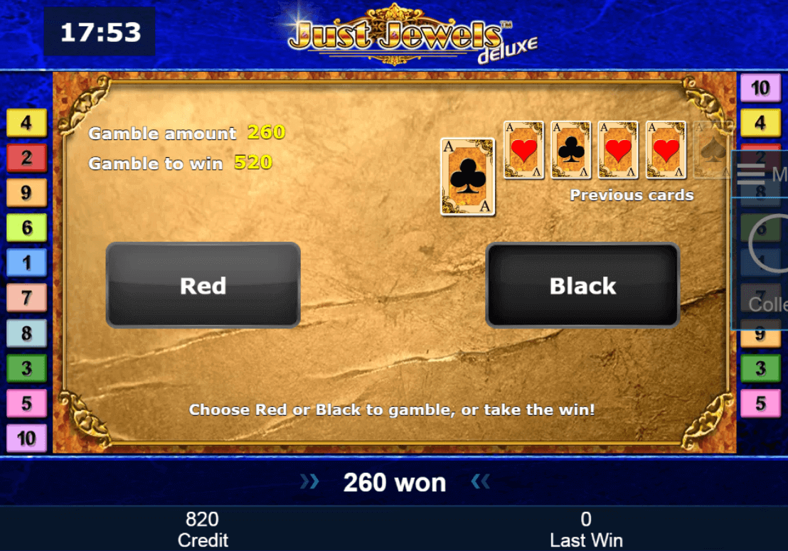 игра на риск слота Just Jewels Deluxe
